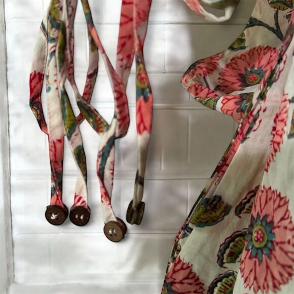 The August Co. NWT Women's 3XL Sleeveless Red Poppy Print Sundress Tie Waist - Picture 9 of 9